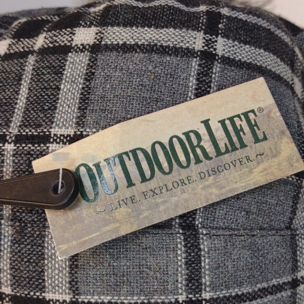 Outdoor Life Black Plaid Faux Fur Trapper Bomber Winter Hat S/M NWT - Picture 7 of 16